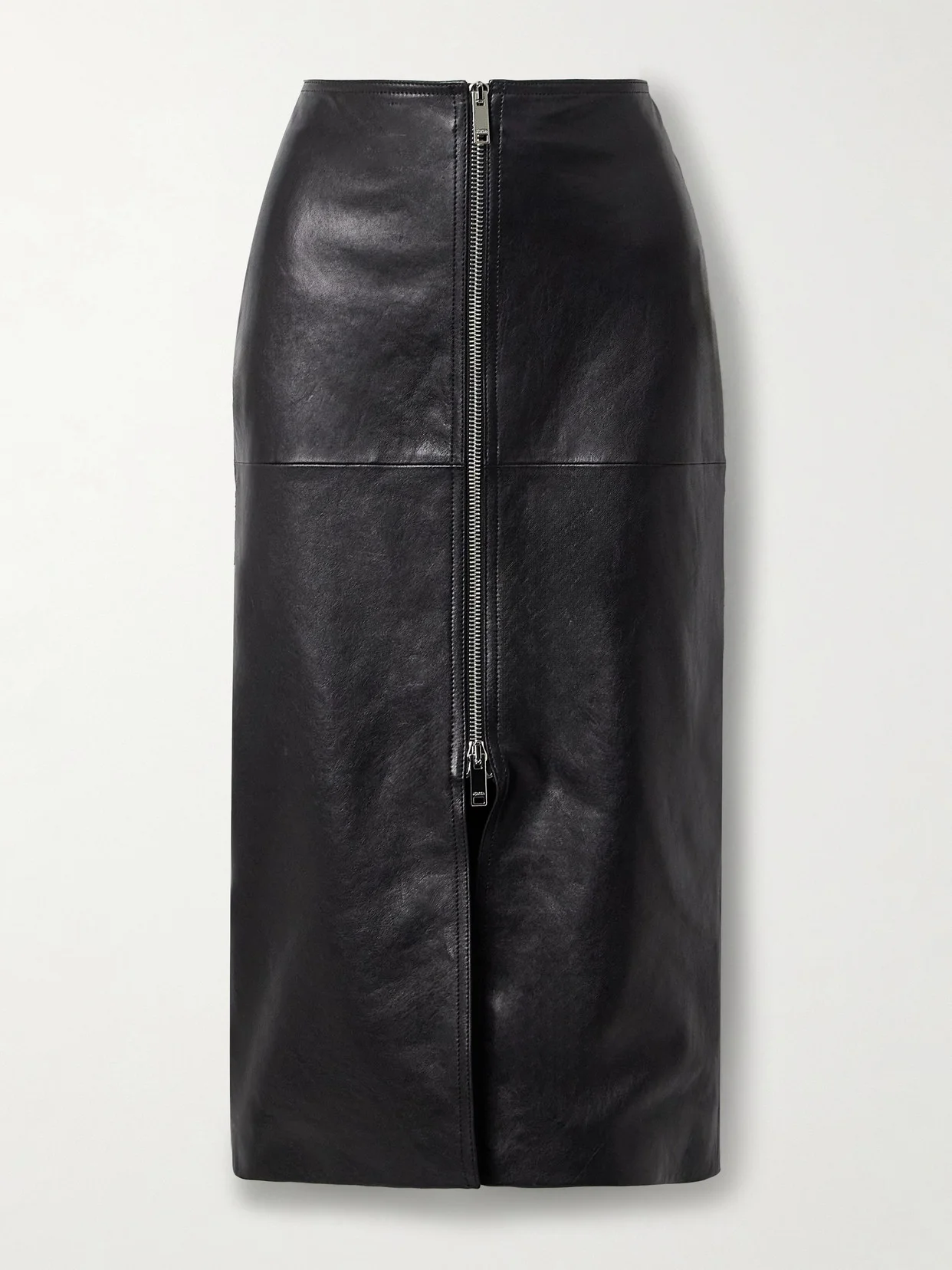 Ediaz Paneled Leather Midi Skirt - 1