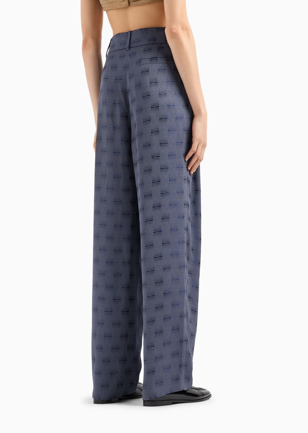 Two-dart jacquard viscose trousers - 3