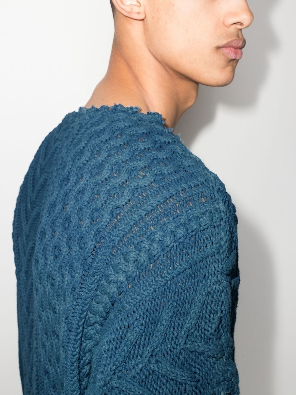 fisherman's knit crew neck jumper - 4