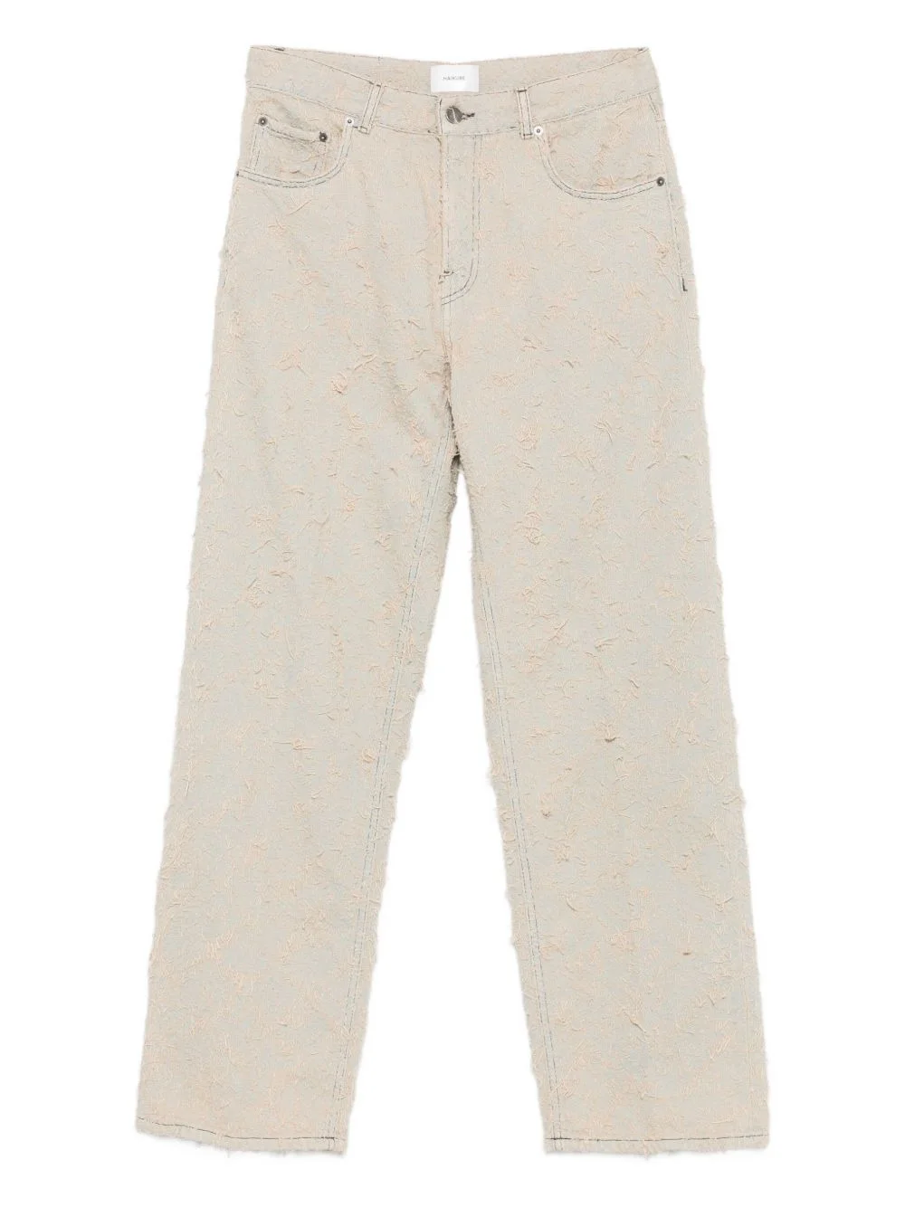 frayed-texture jeans - 1