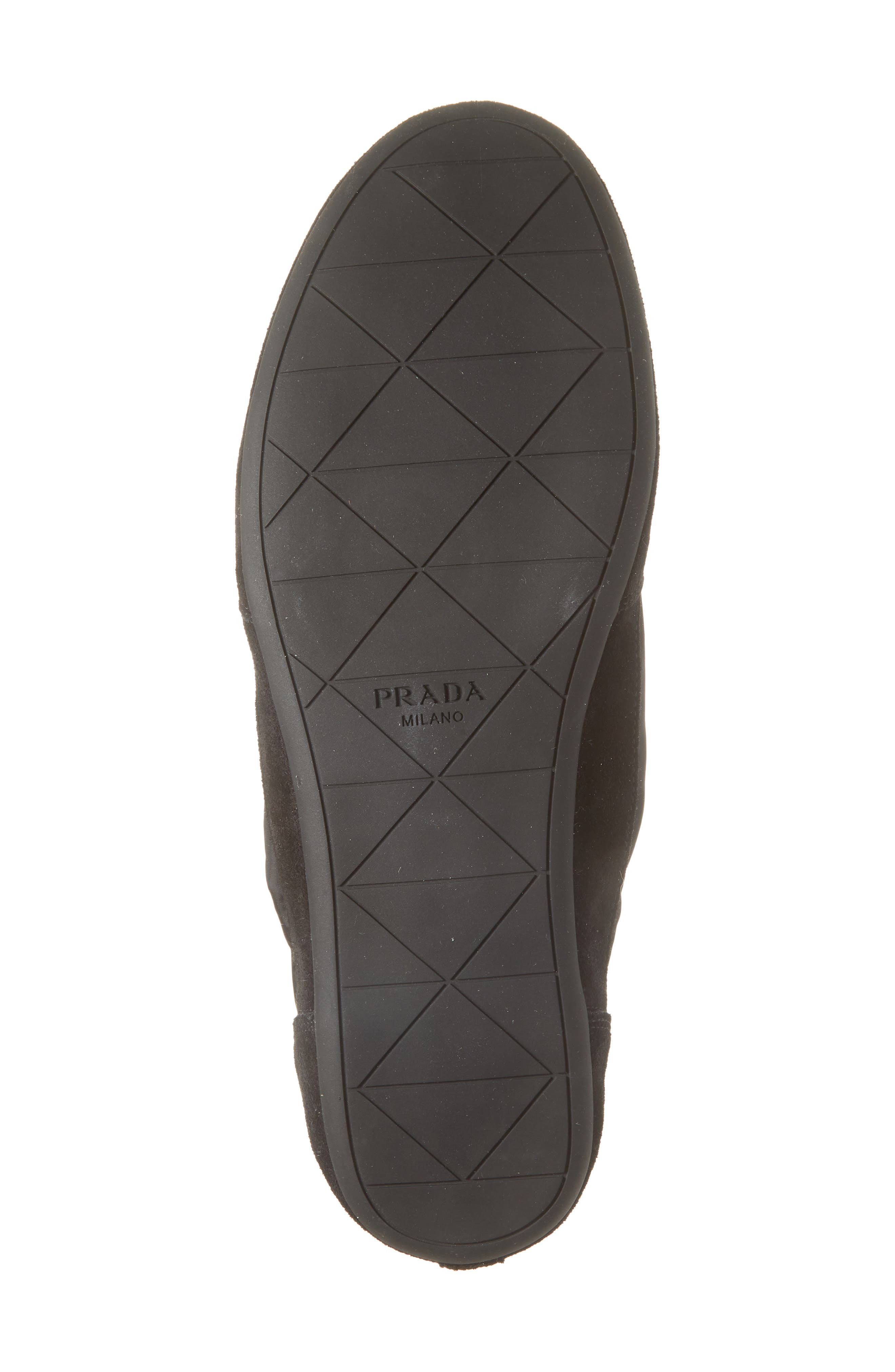 Prada Collapse Mixed Media Low Top Sneaker in Nero at Nordstrom - 6