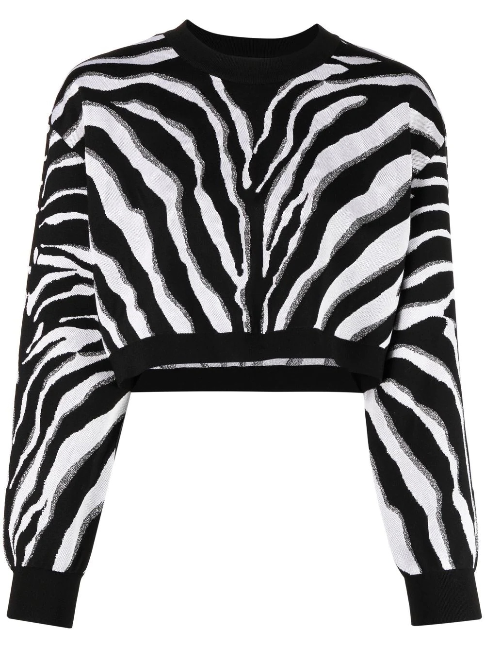 zebra-print cropped jumper - 1