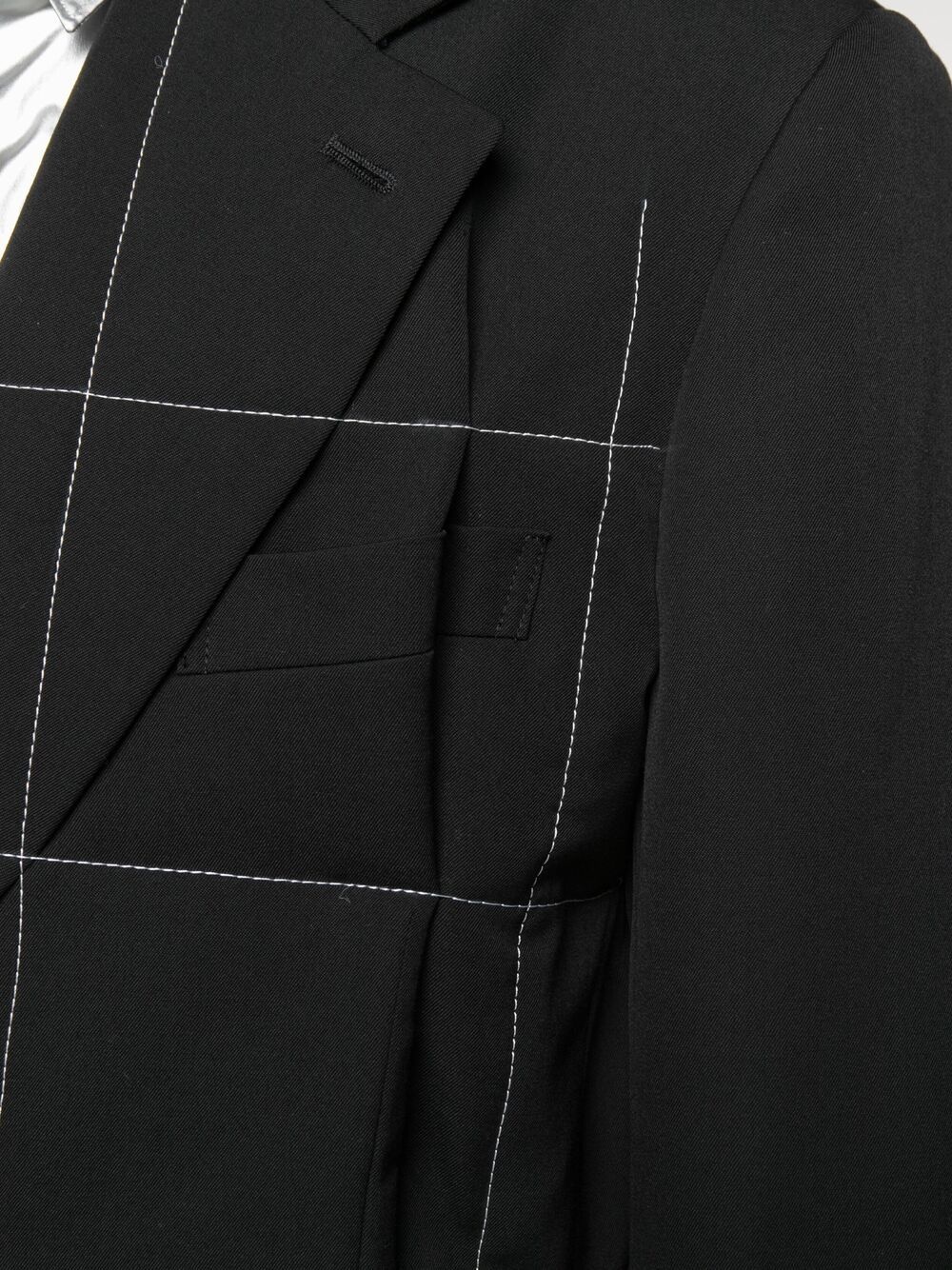 contrast stitch asymmetric blazer - 5