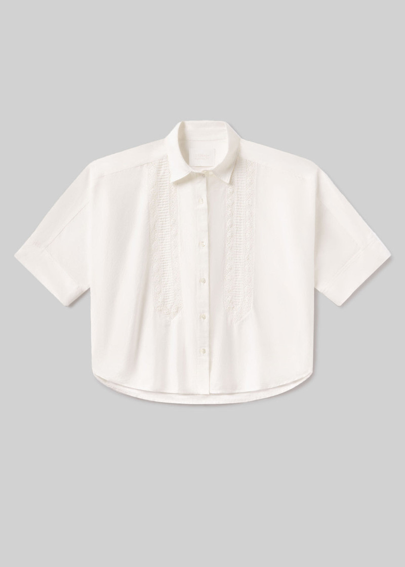 Claire Shirt With Lace In White 1
