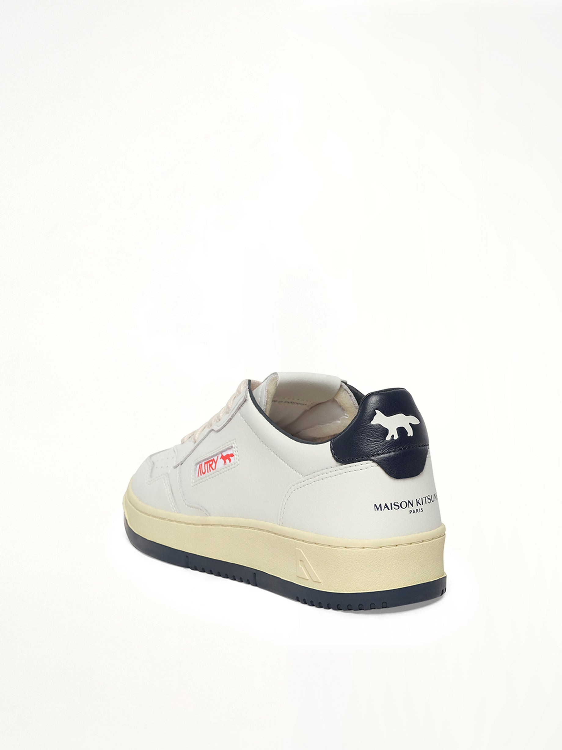Maison Kitsune Medalist Sneaker in White/Blue - 3