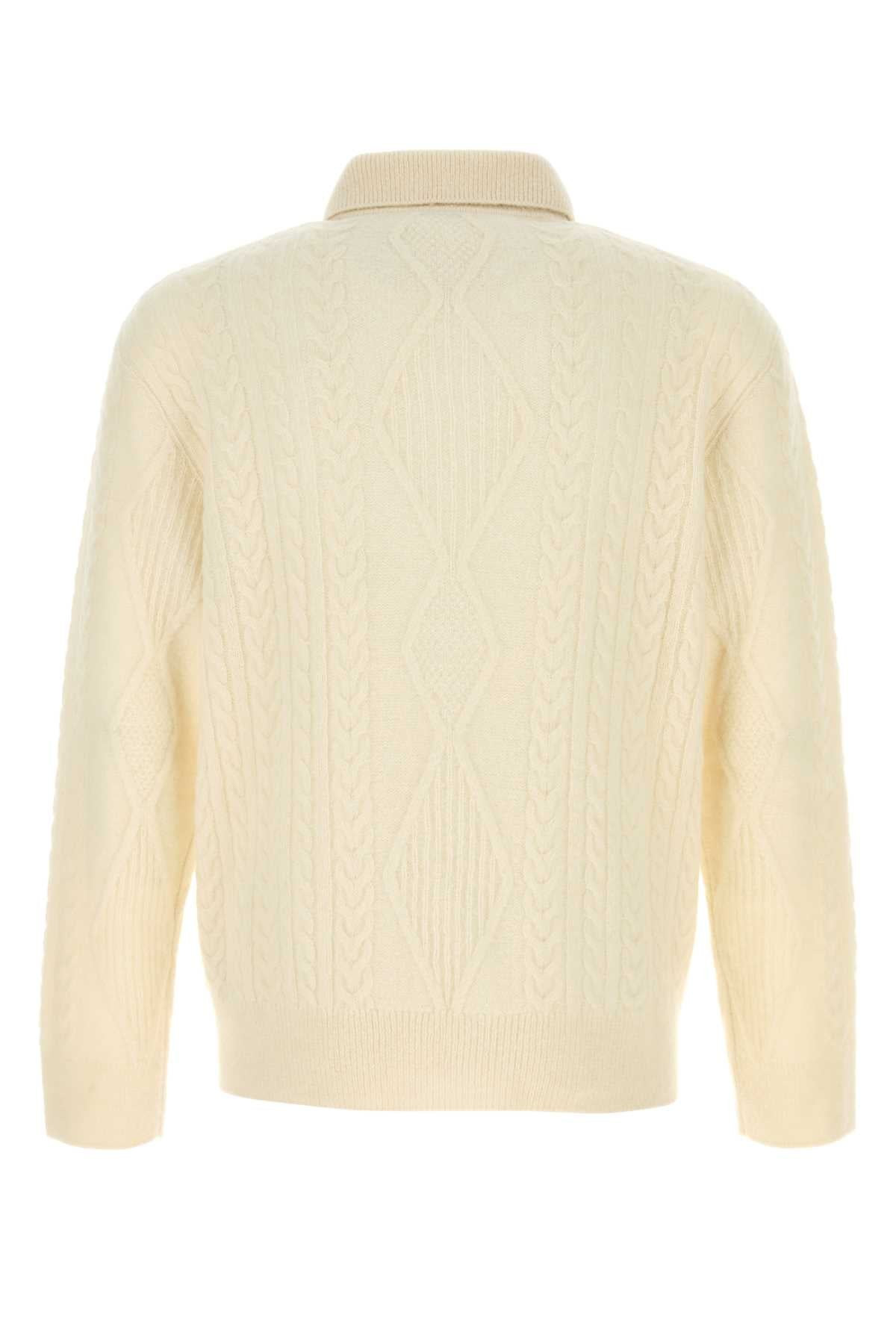 Burberry Men Ivory Alpaca Blend Sweater - 2