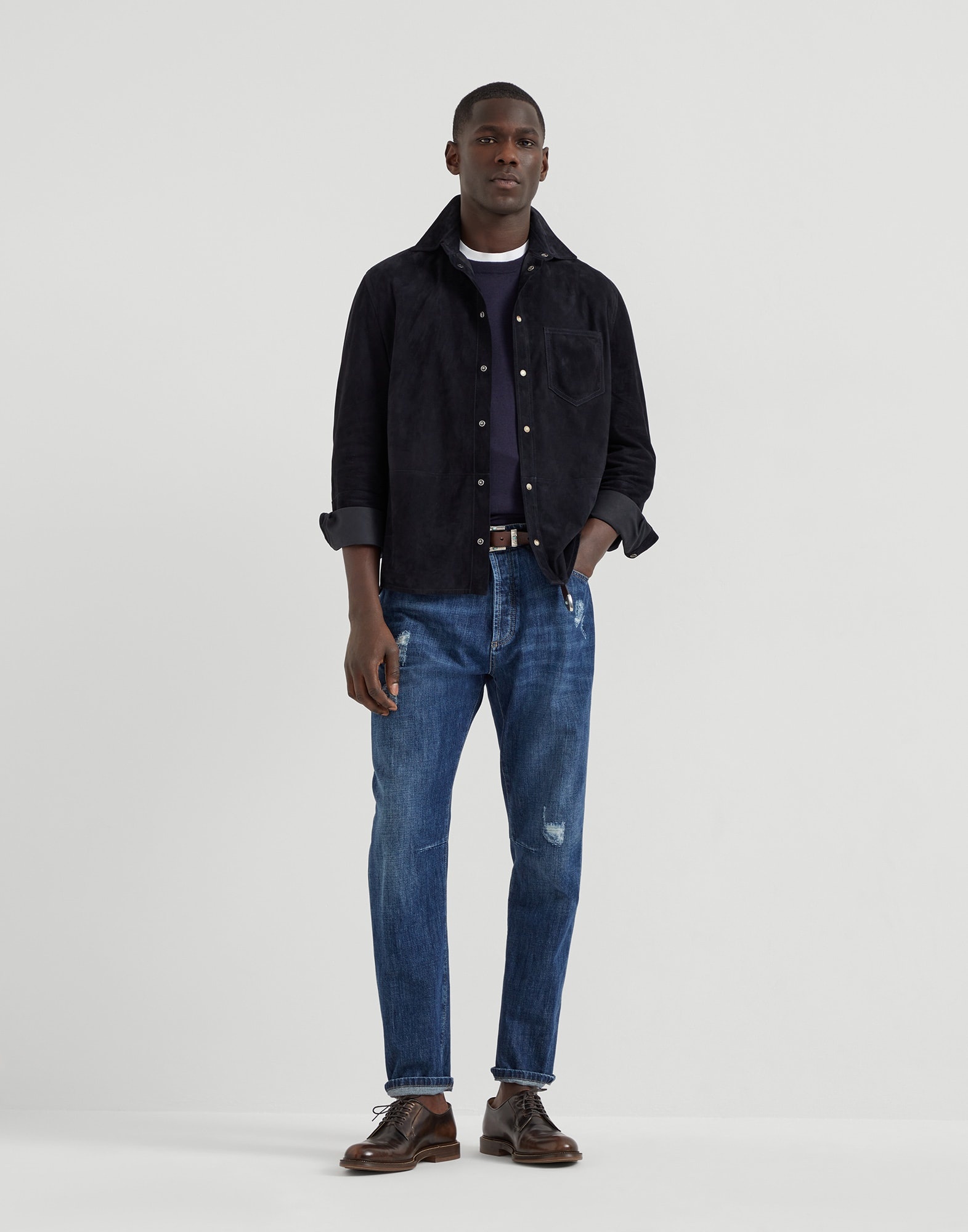 Virgin wool and cashmere lightweight sweater with patches - 5