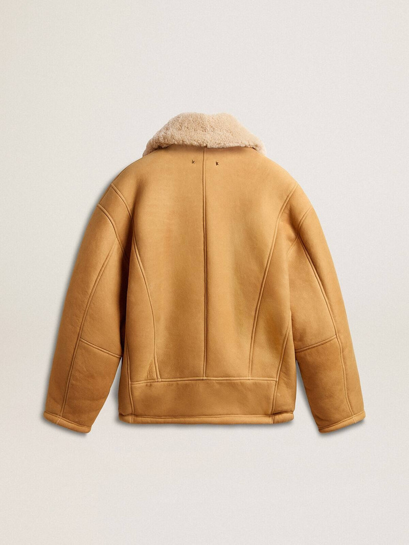 Golden Goose Women's sheepskin jacket with a wide shearling shawl collar outlook