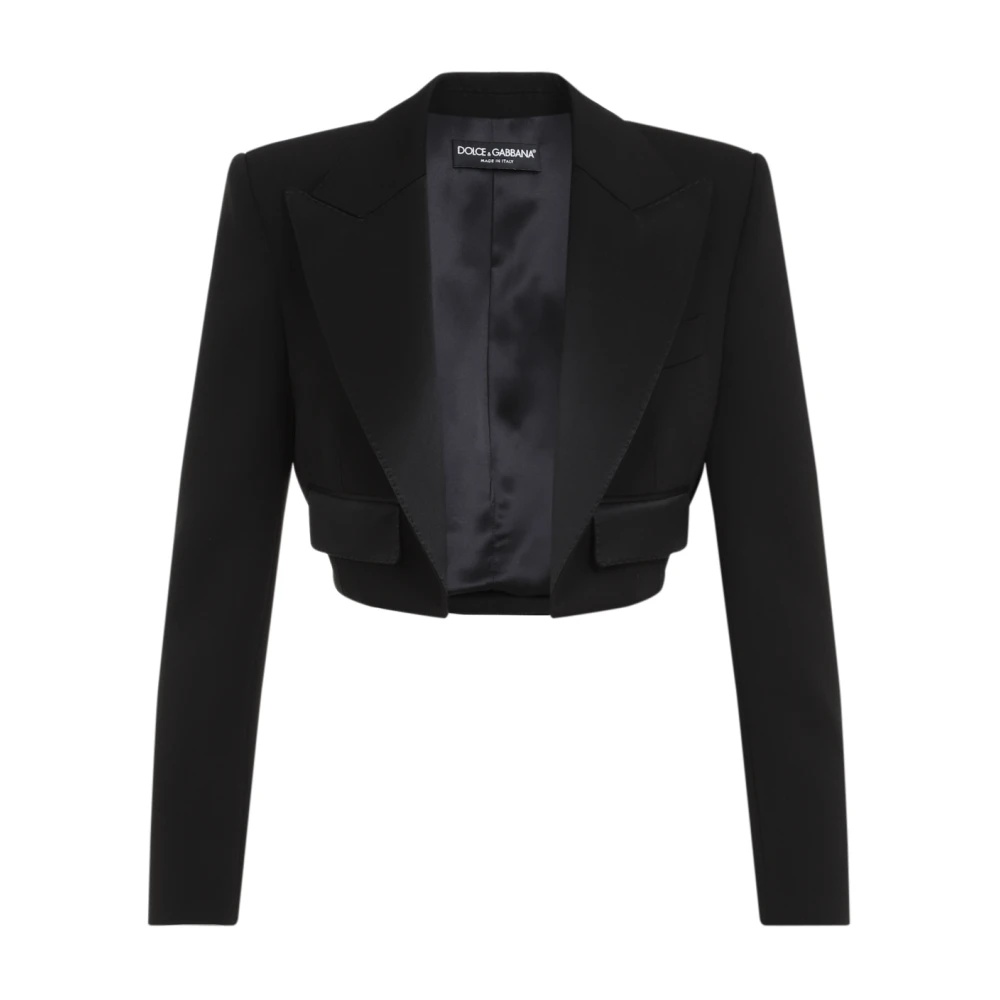 ジャケット DOLCE  GABBANA Women Jackets F296YTFU21E BLACK Dolce & Gabbana LUXURIOUS BLACK WOOL SILK BLEND JACKET