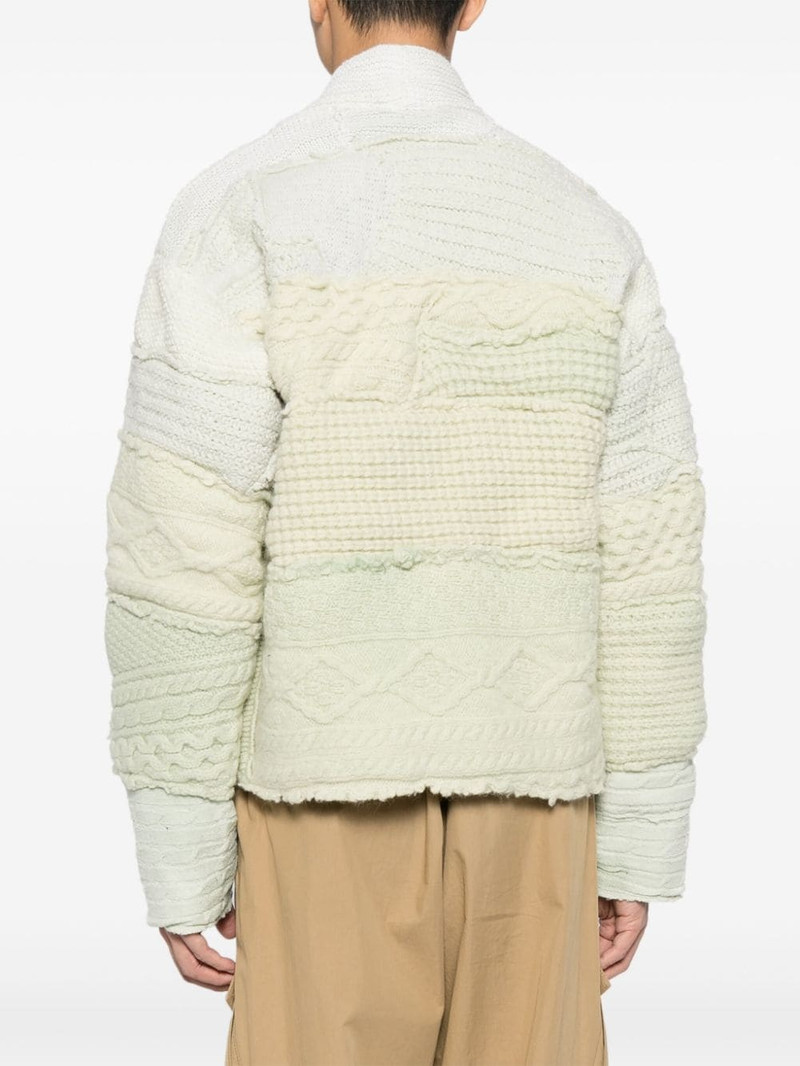 patchwork-knit wool jacket 4