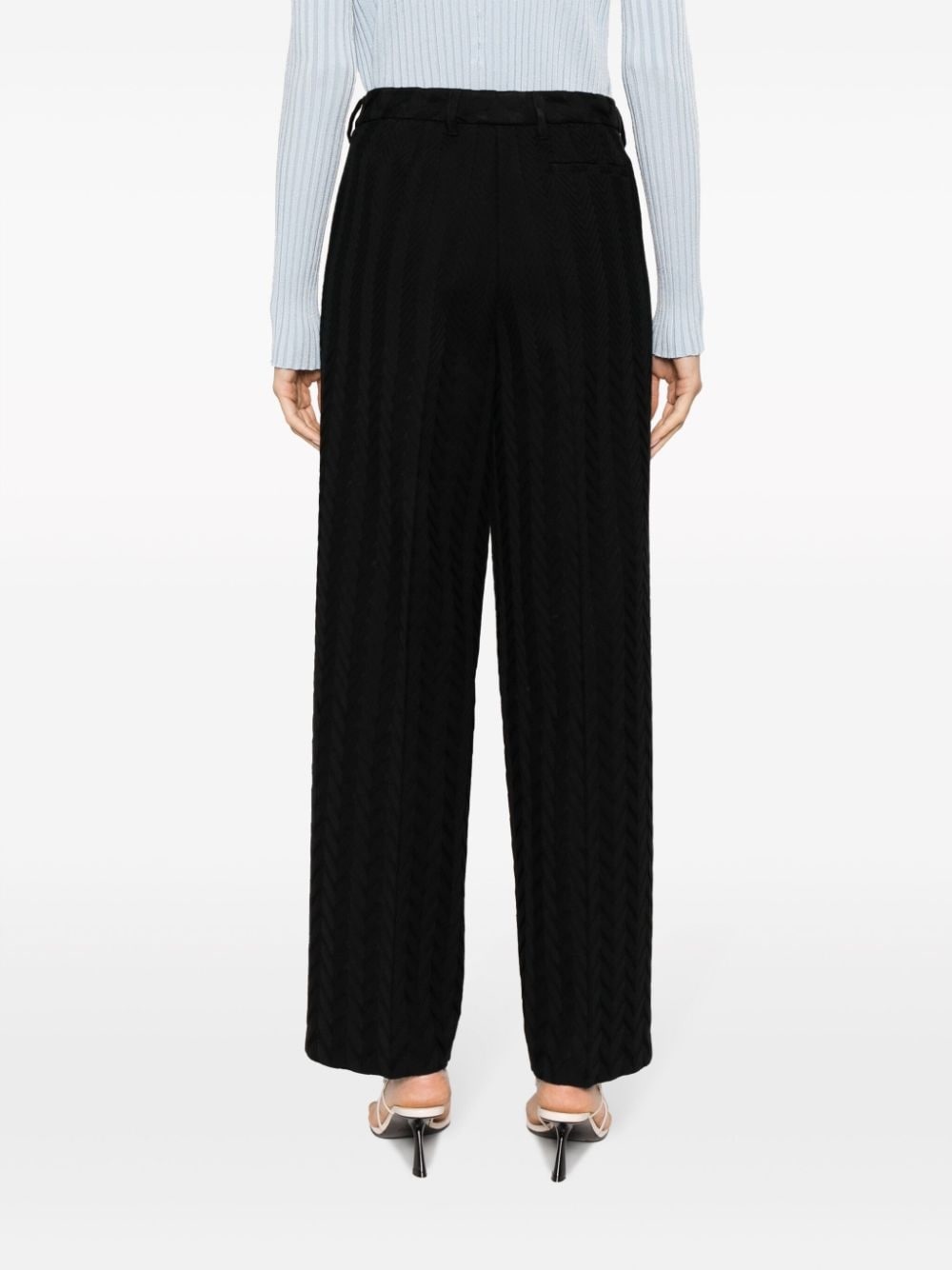 chevron straight-leg trousers - 4