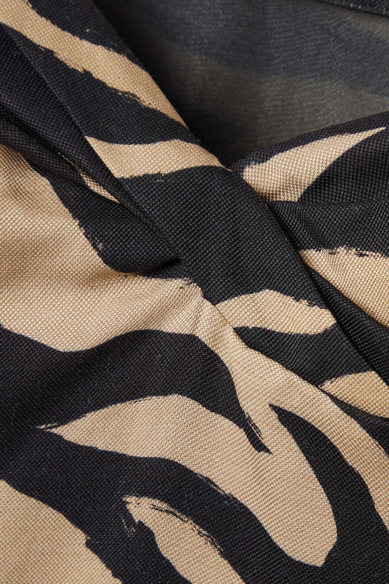 Twist-front zebra-print woven midi dress - 4