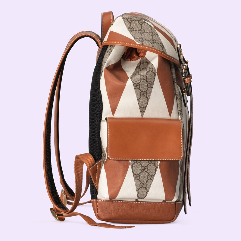 Ophidia GG rhombus print backpack 6