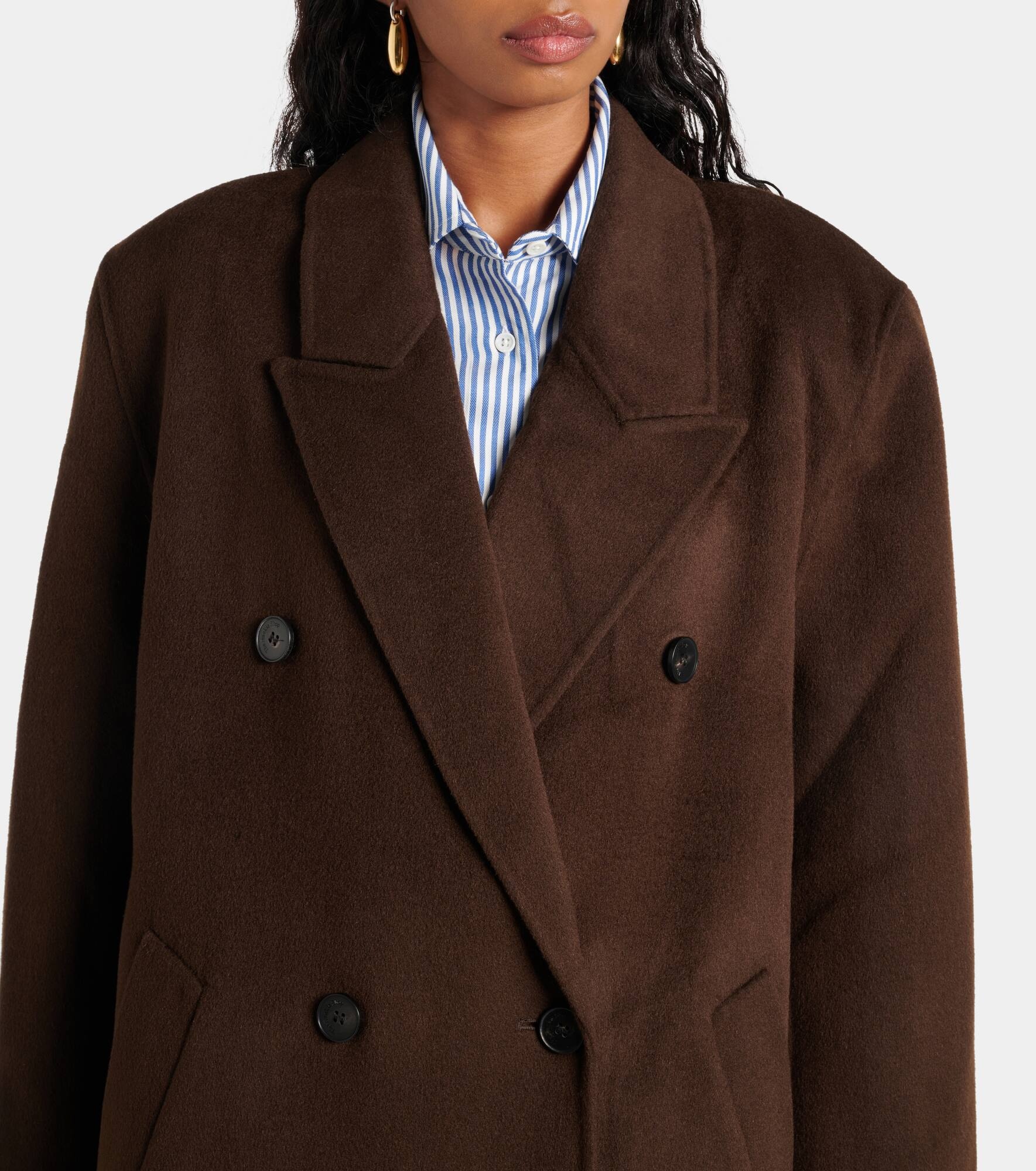 Gaia double-breasted wool-blend coat - 4
