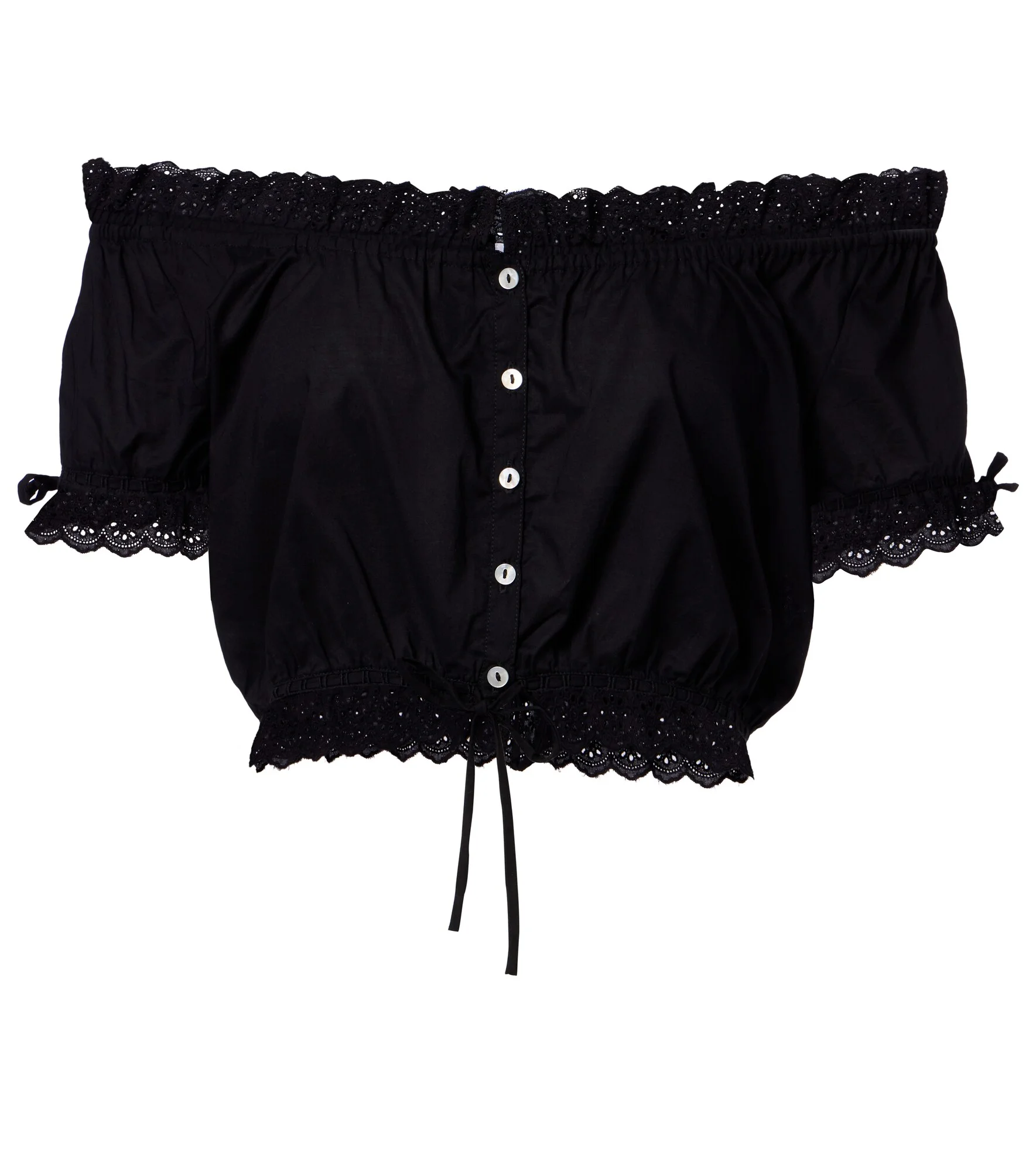 Nala broderie anglaise cotton poplin crop top - 1