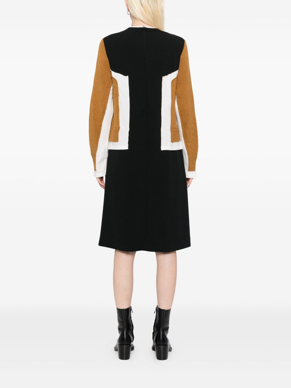 long-sleeved knit dress - 4