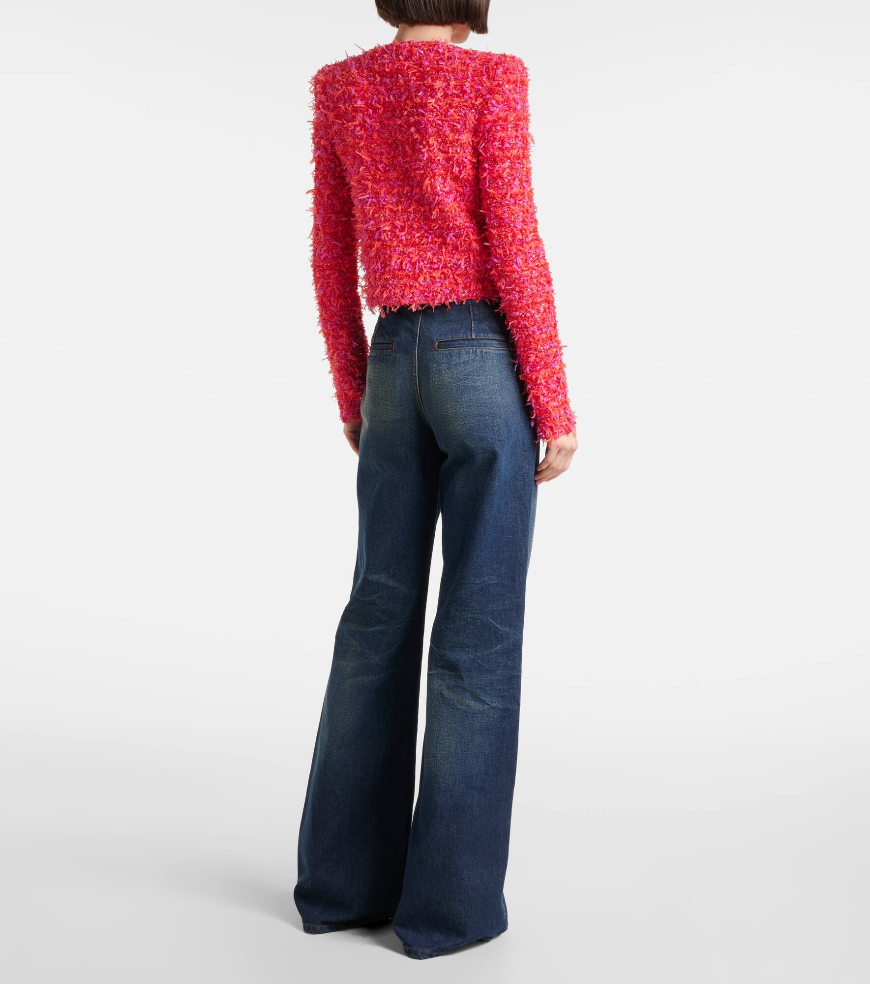 Sequined cropped tweed jacket - 3