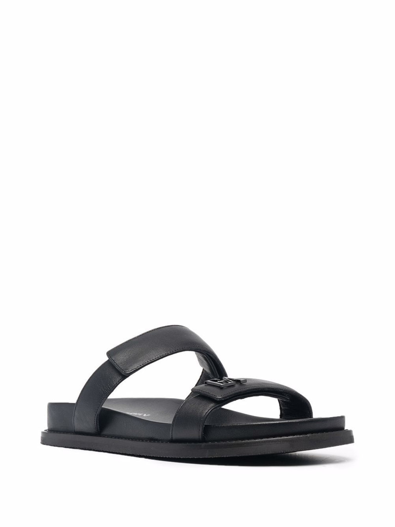EMPORIO ARMANI double-strap leather sandals outlook