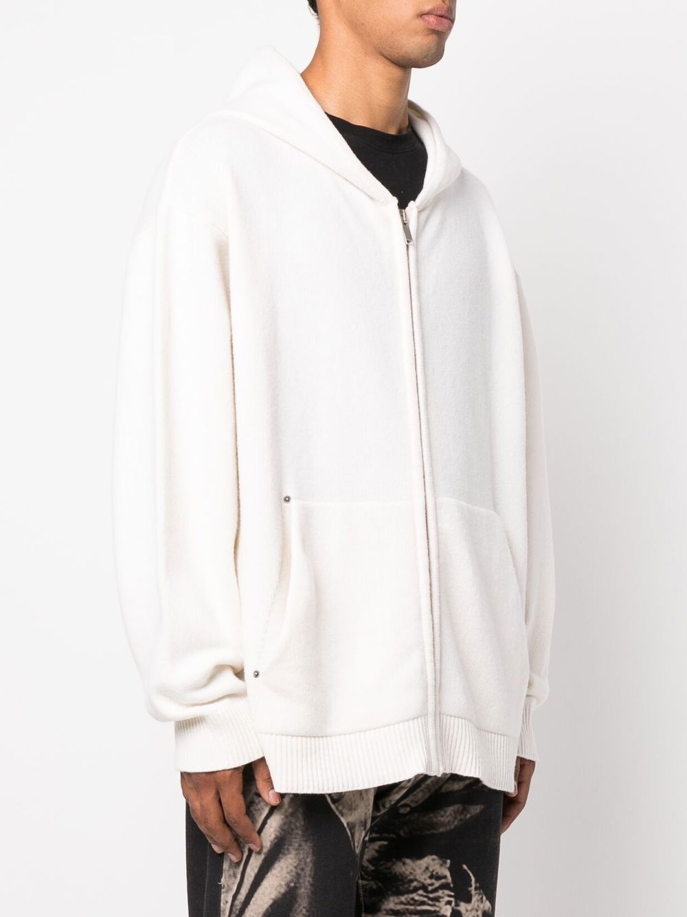 zip-up wool-blend hoodie - 2
