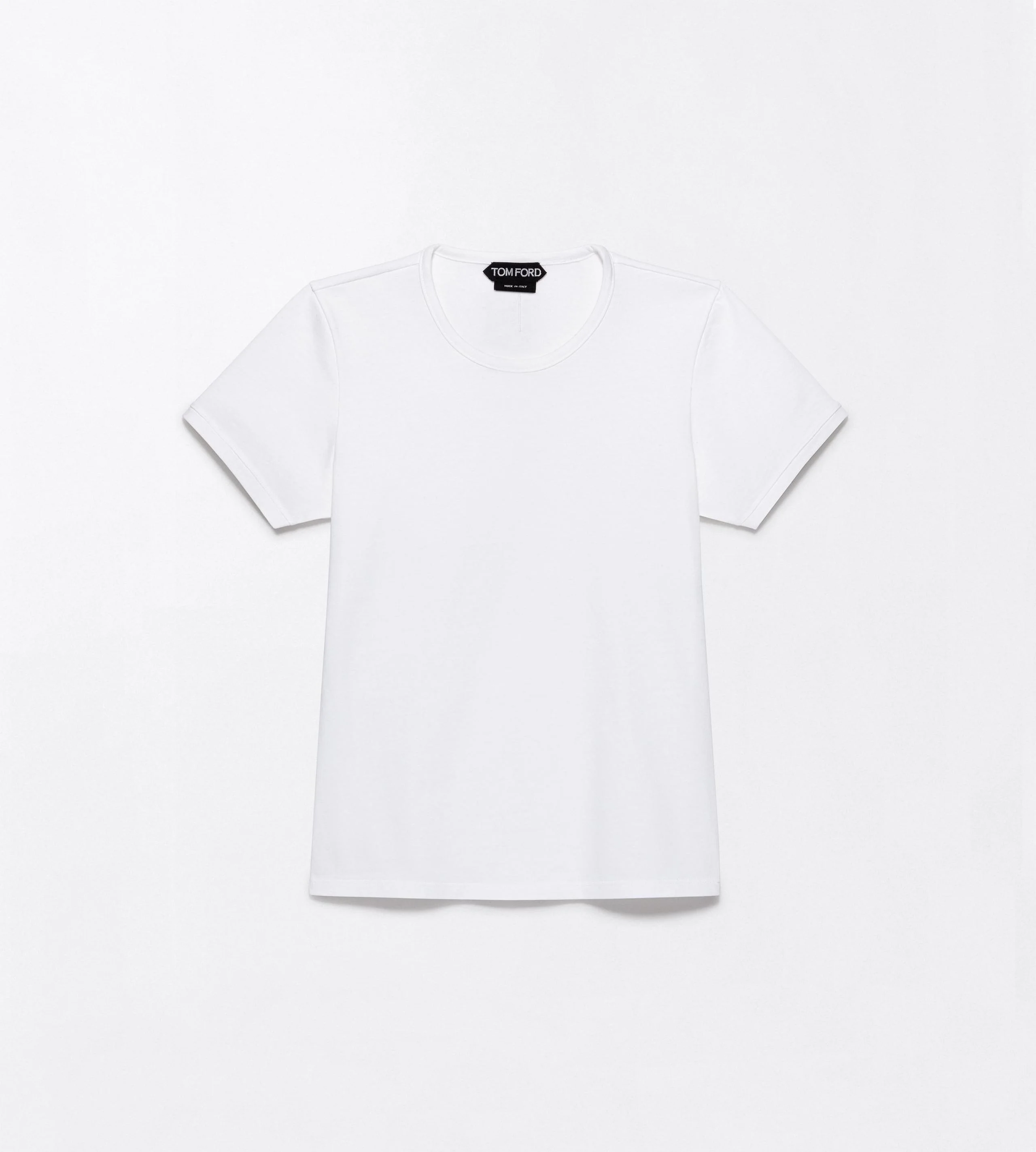 COTTON JERSEY BOYFRIEND T-SHIRT WITH ELONGATED T EMBROIDERED LOGO - 1