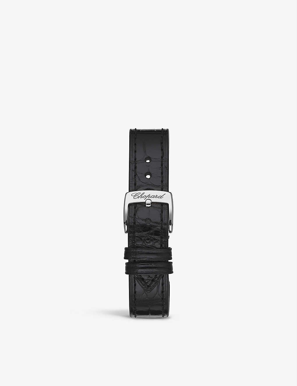 Happy Sport stainless-steel, alligator-embossed leather and 0.25ct diamond self-winding mechanical w - 3