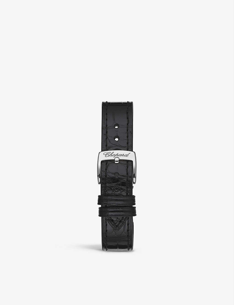 Happy Sport stainless-steel, alligator-embossed leather and 0.25ct diamond self-winding mechanical w 3
