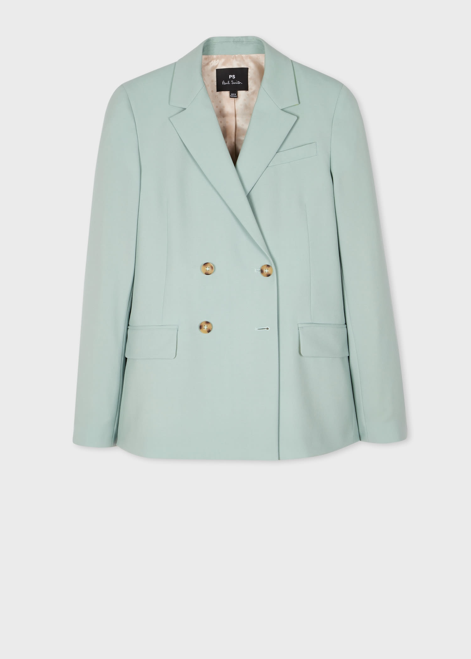 Pale Green Wool Hopsack Blazer - 1