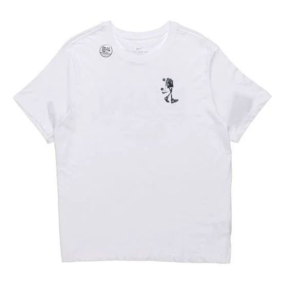 Nike Back Basketball Graffiti Printing Short Sleeve White CD0959-100 - 1