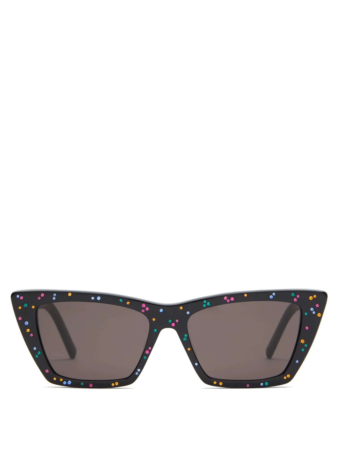 Mica crystal-stud cat-eye acetate sunglasses - 1