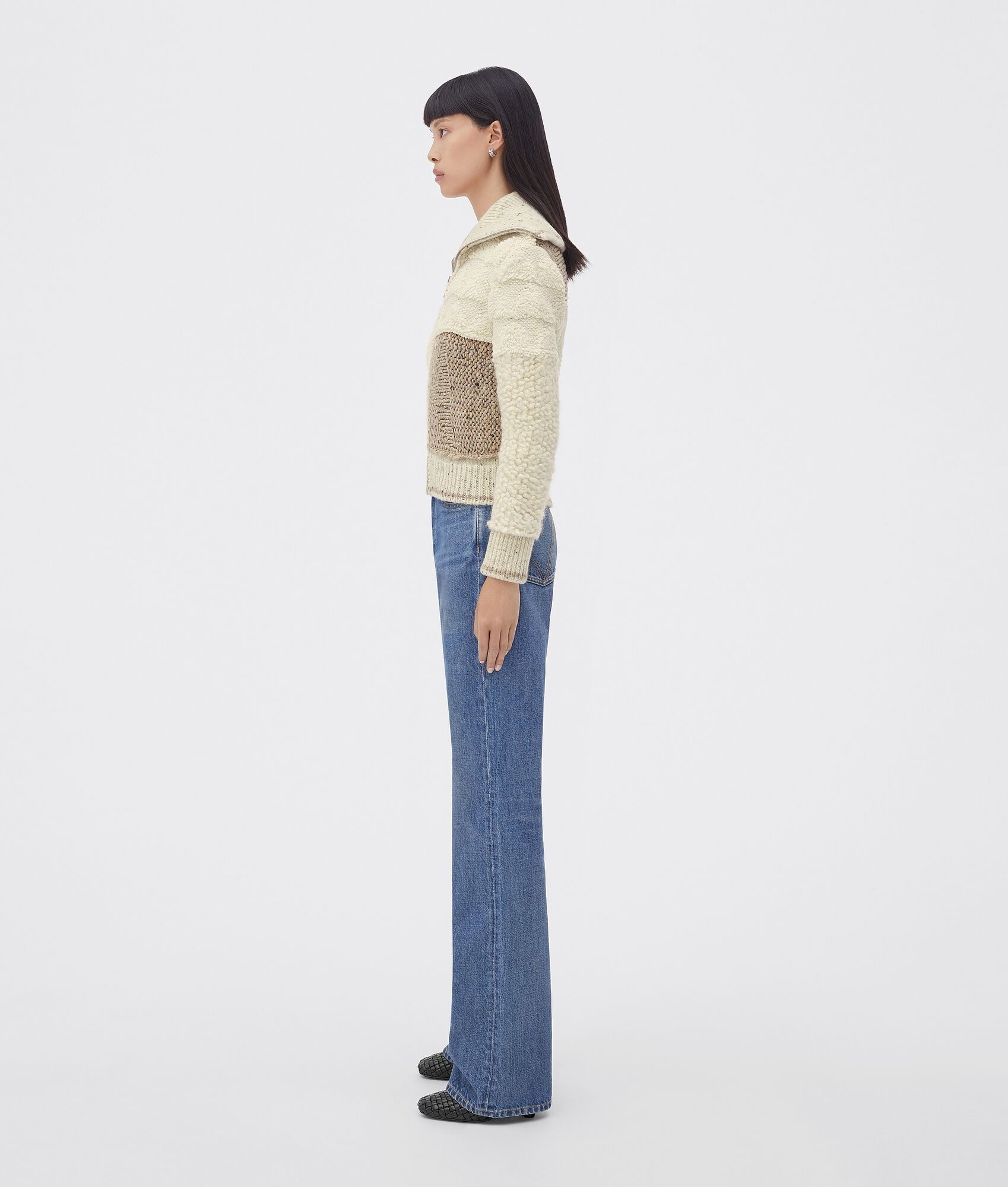 patchwork wool cardigan - 2