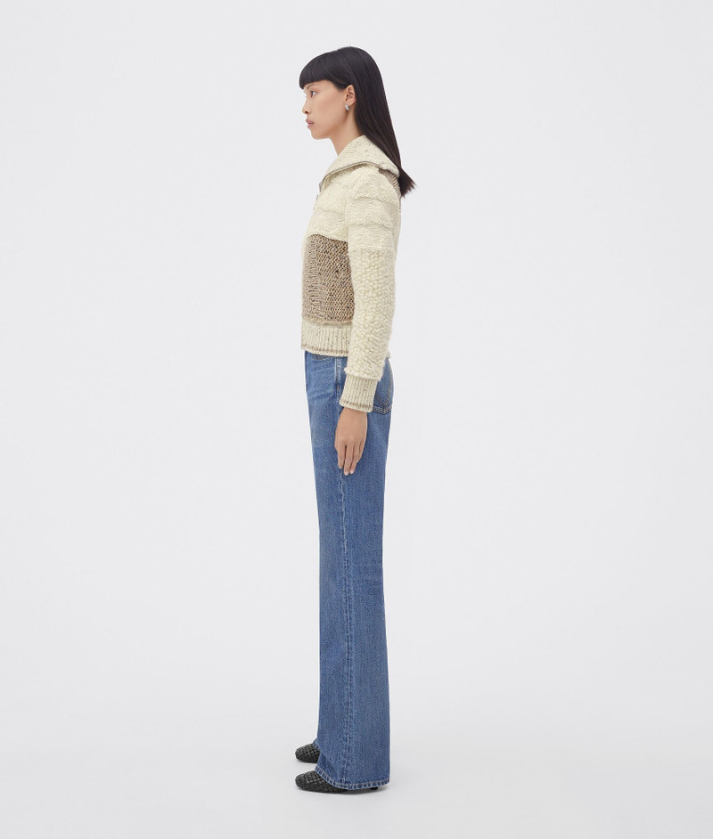 Bottega Veneta patchwork wool cardigan outlook