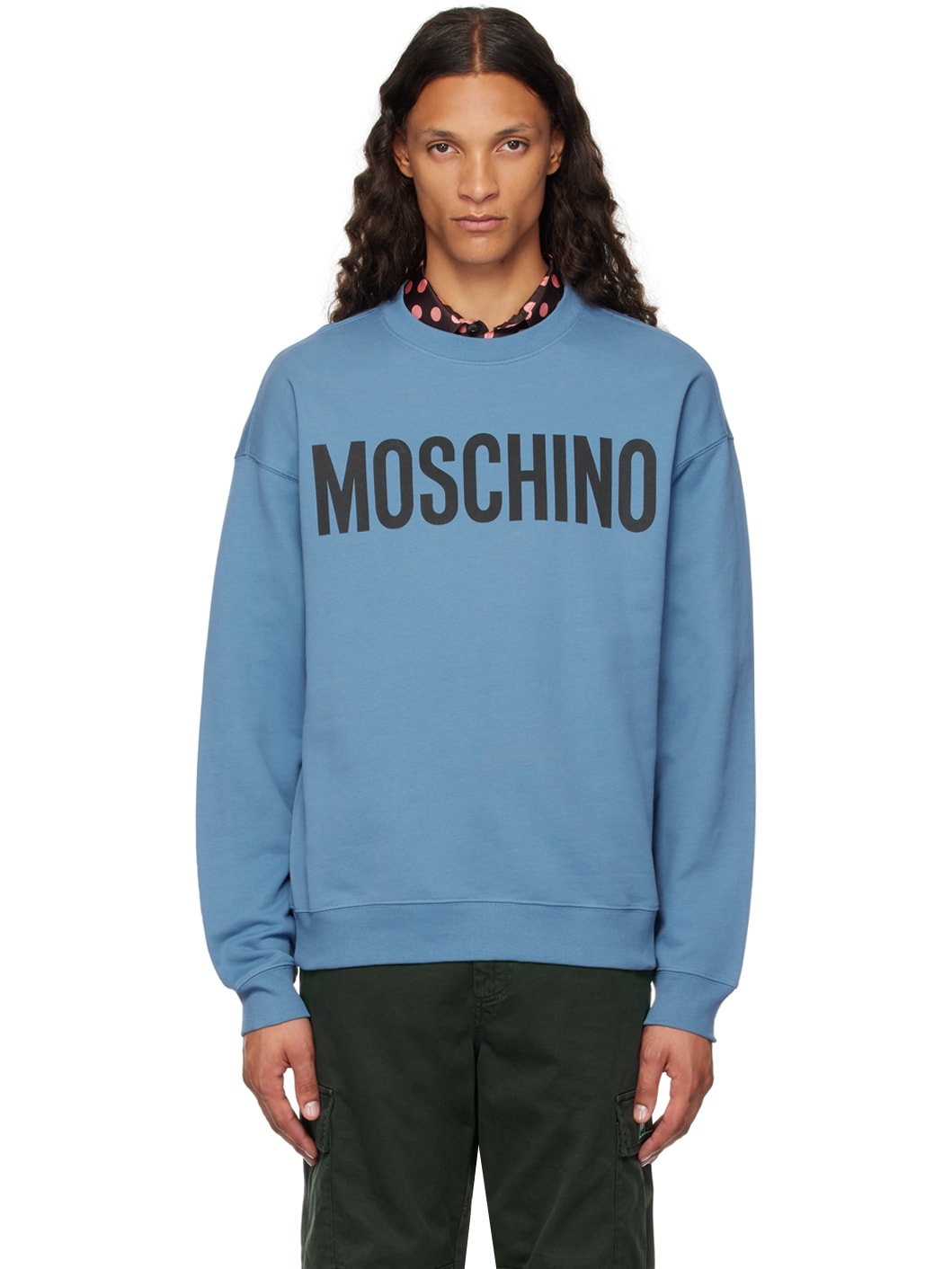 Blue Printed-Logo Sweatshirt - 1
