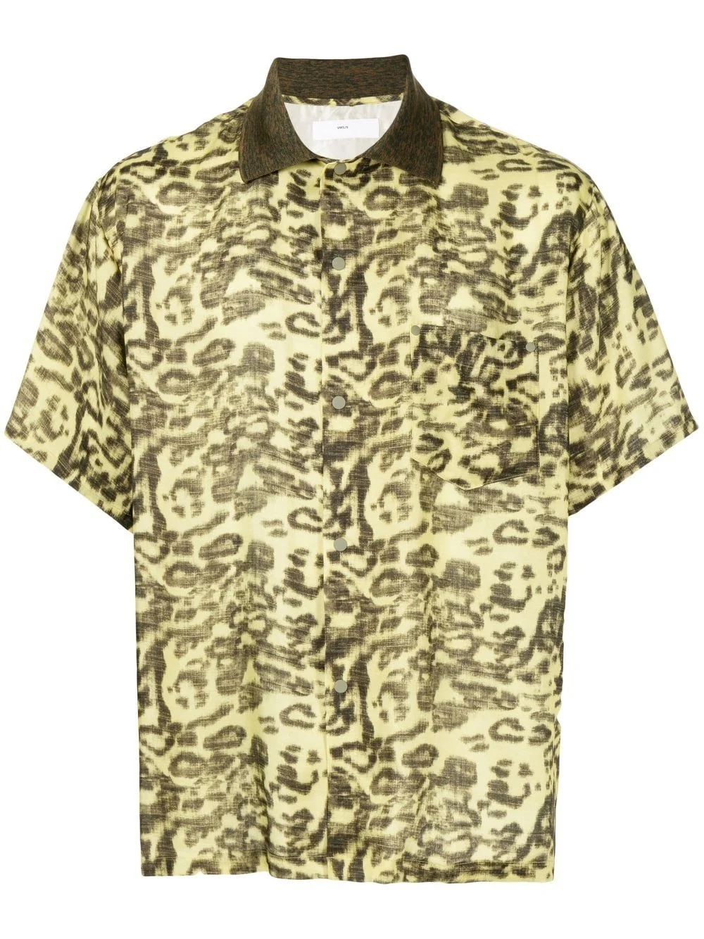 leopard print short-sleeve shirt - 1