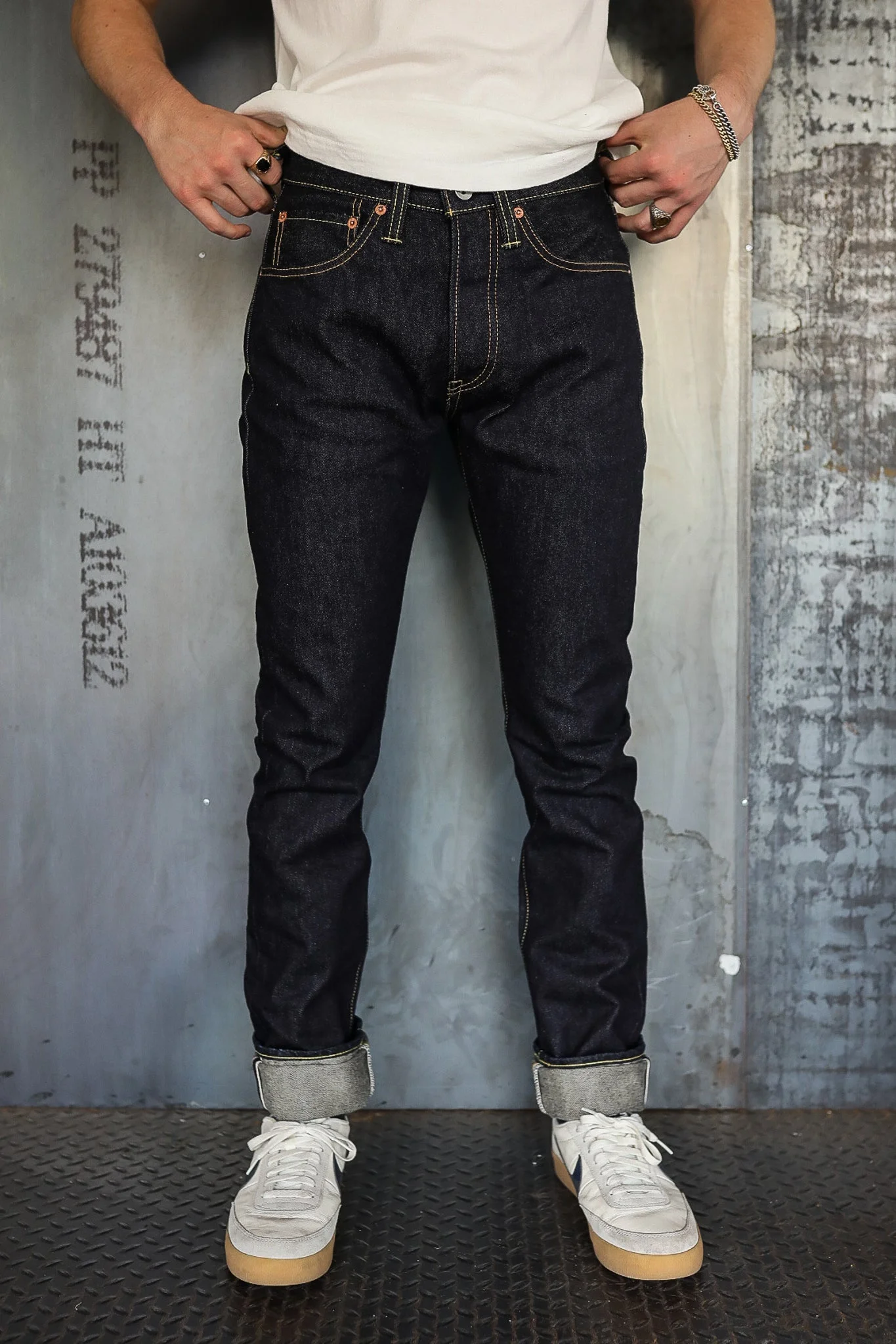 14OZ SELVEDGE DENIM SUPER SLIM CUT JEANS - INDIGO IH-555S-142 - 1