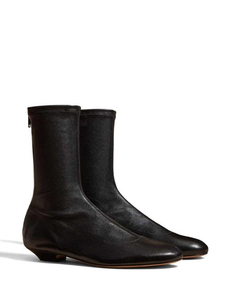 KHAITE The Apollo leather ankle boots outlook