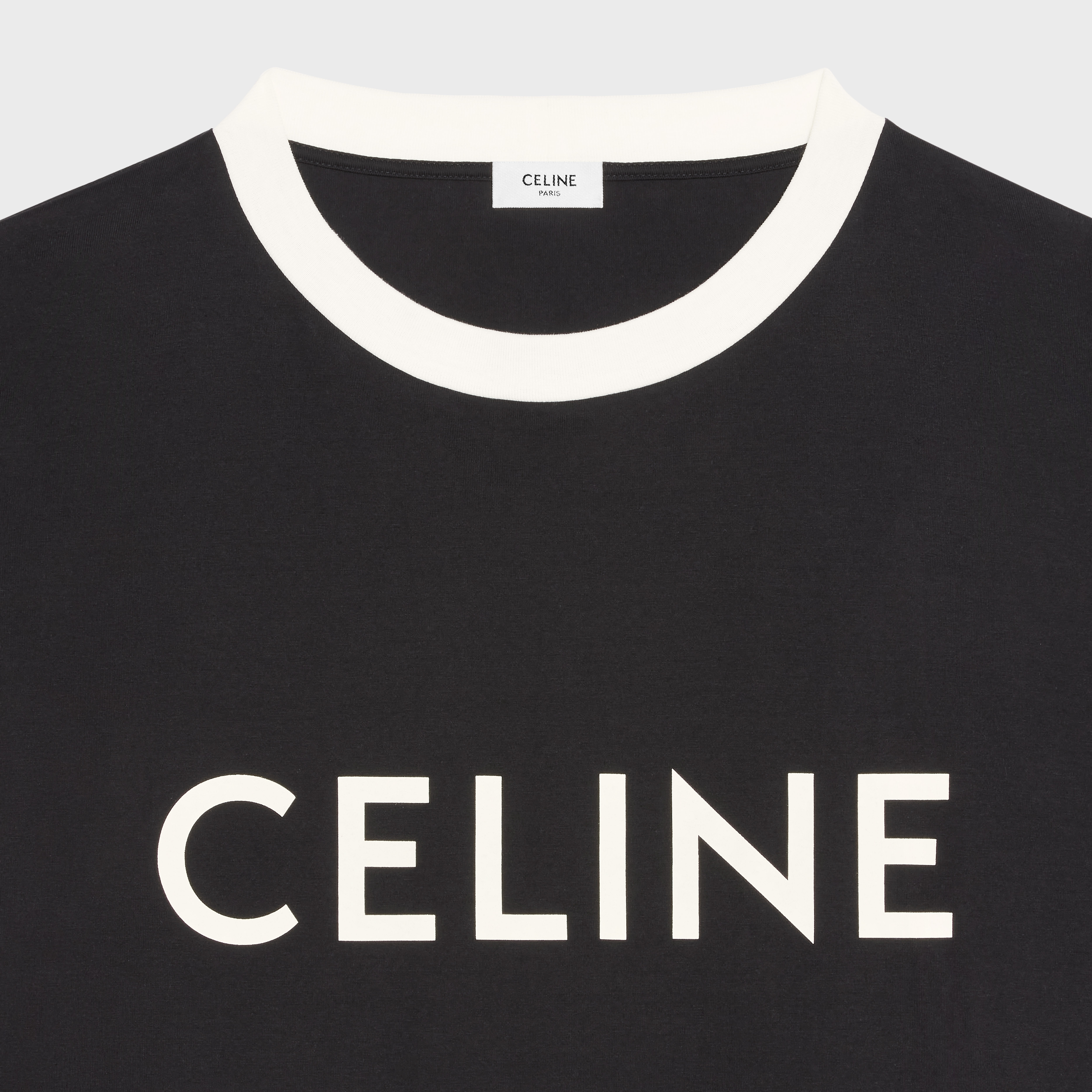 CELINE FRINGED T-SHIRT IN COTTON JERSEY - 4
