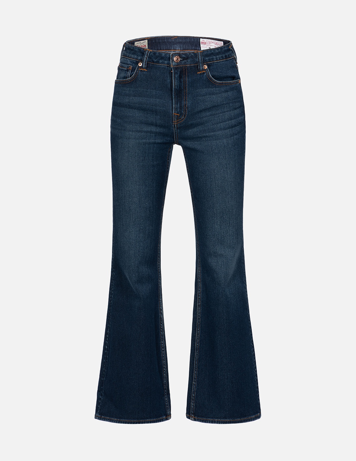 BROCADE KAMON AND LOGO BOOT CUT JEANS - 2