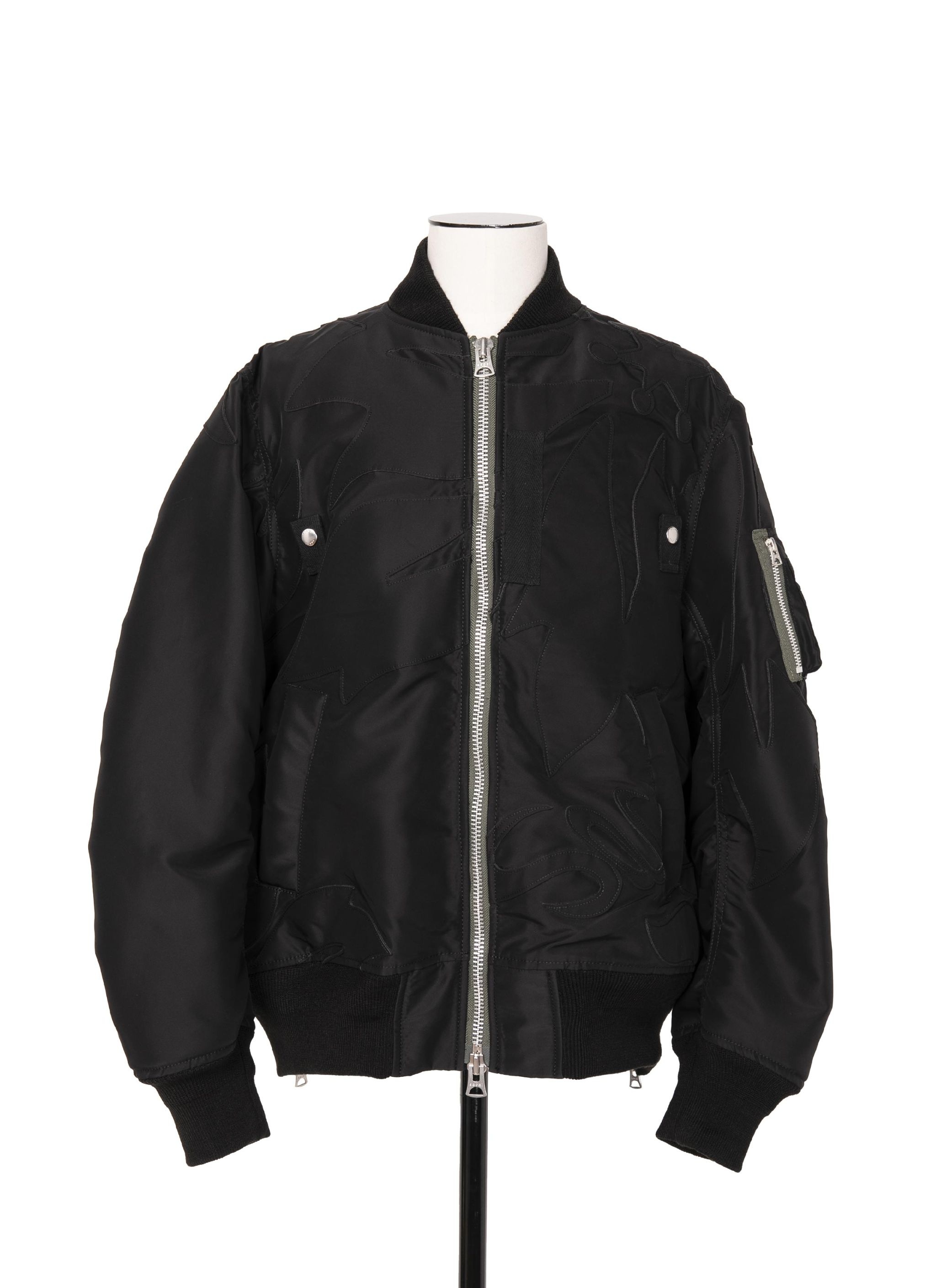 Nylon Twill Embroidered Patch Blouson - 1