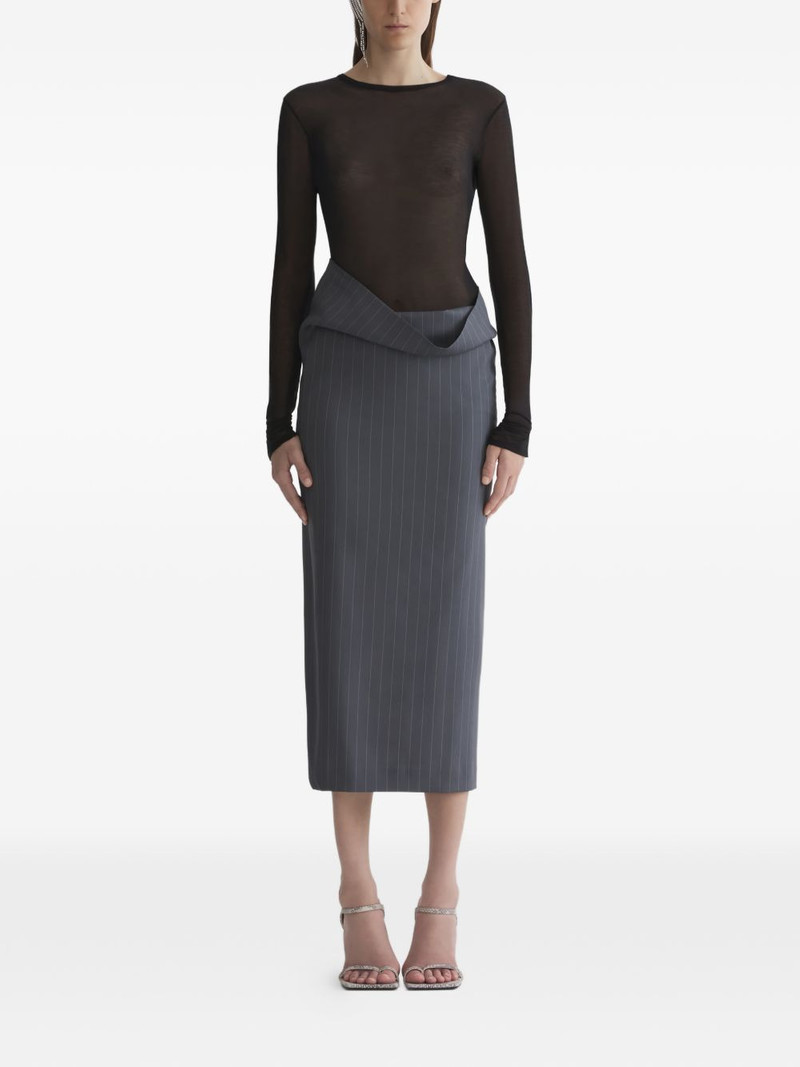 MUGLER long-sleeved sheer top outlook