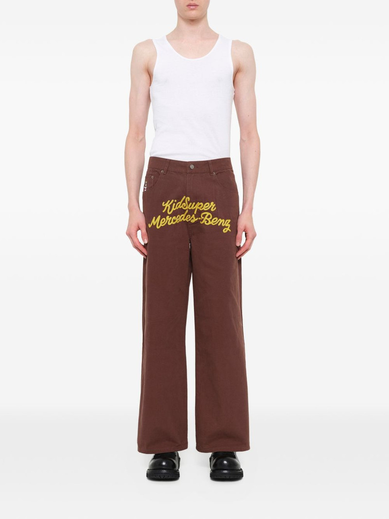 x Mercedes Benz logo-embroidered wide-leg trousers 3