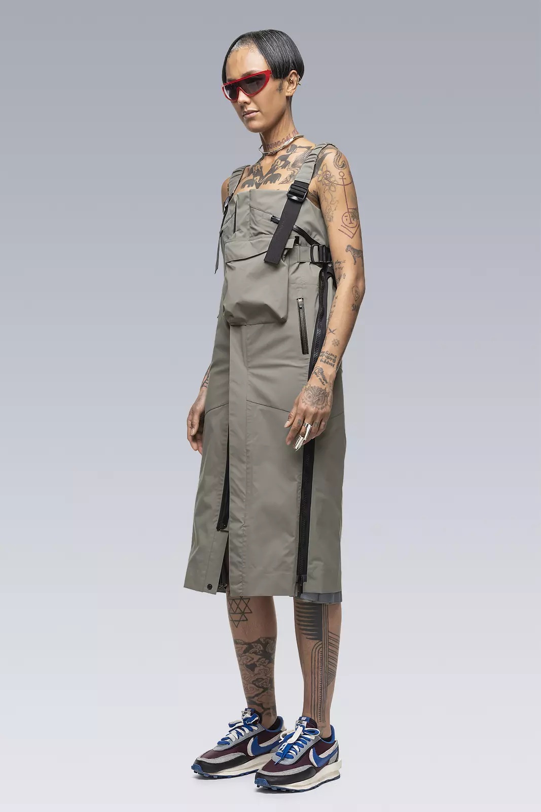 SAC-D6012 sacai / ACRONYM Dress Alpha Green - 8