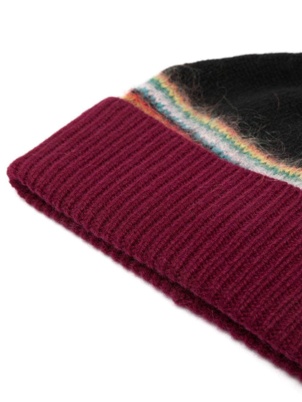 stripe-detail ribbed-knit beanie - 2