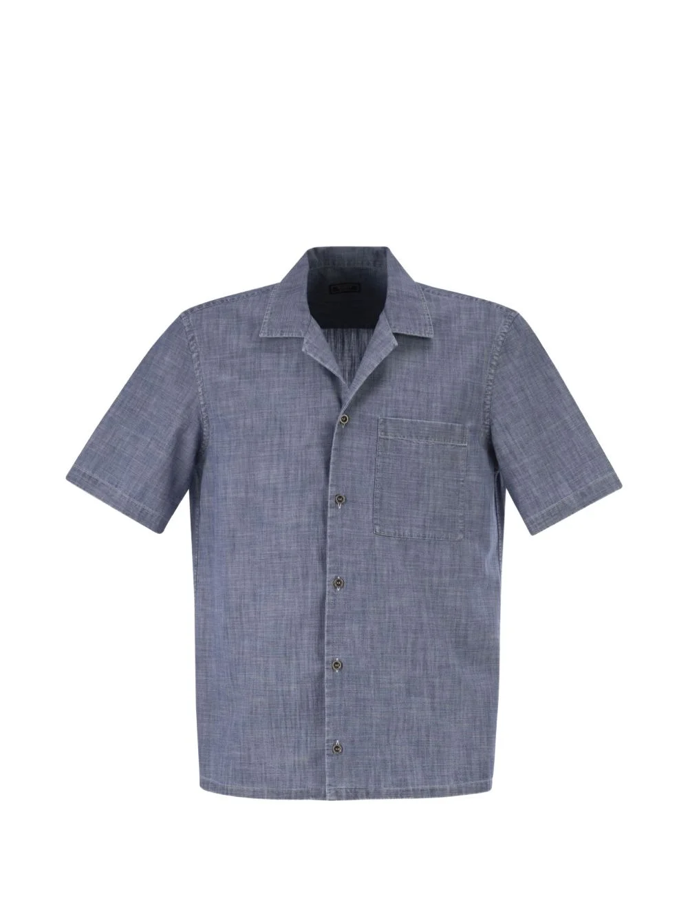 chambray-effect short-sleeves shirt - 1