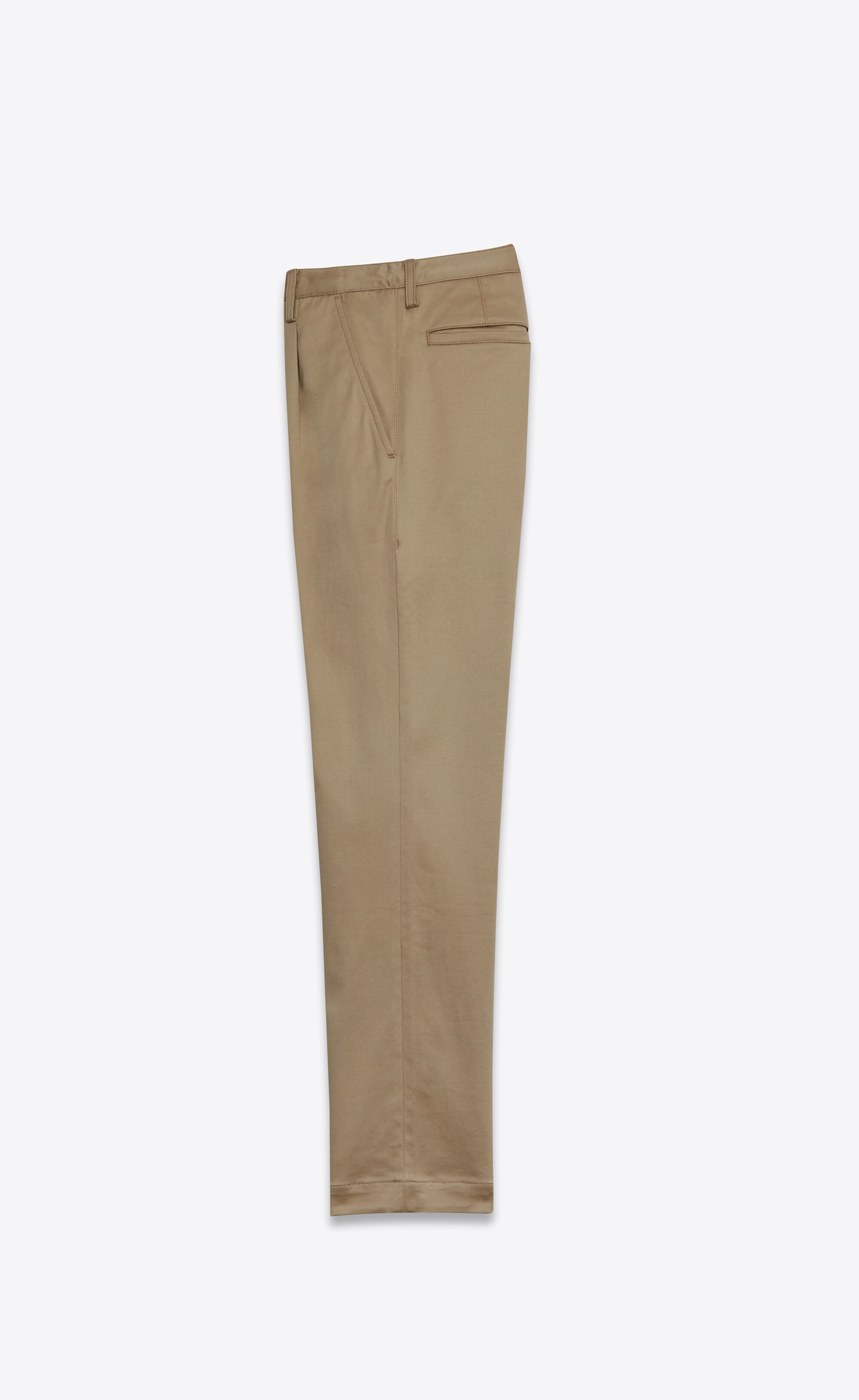 classic chino pants in raw beige cotton twill - 2