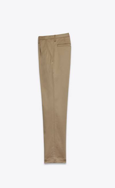 SAINT LAURENT classic chino pants in raw beige cotton twill outlook