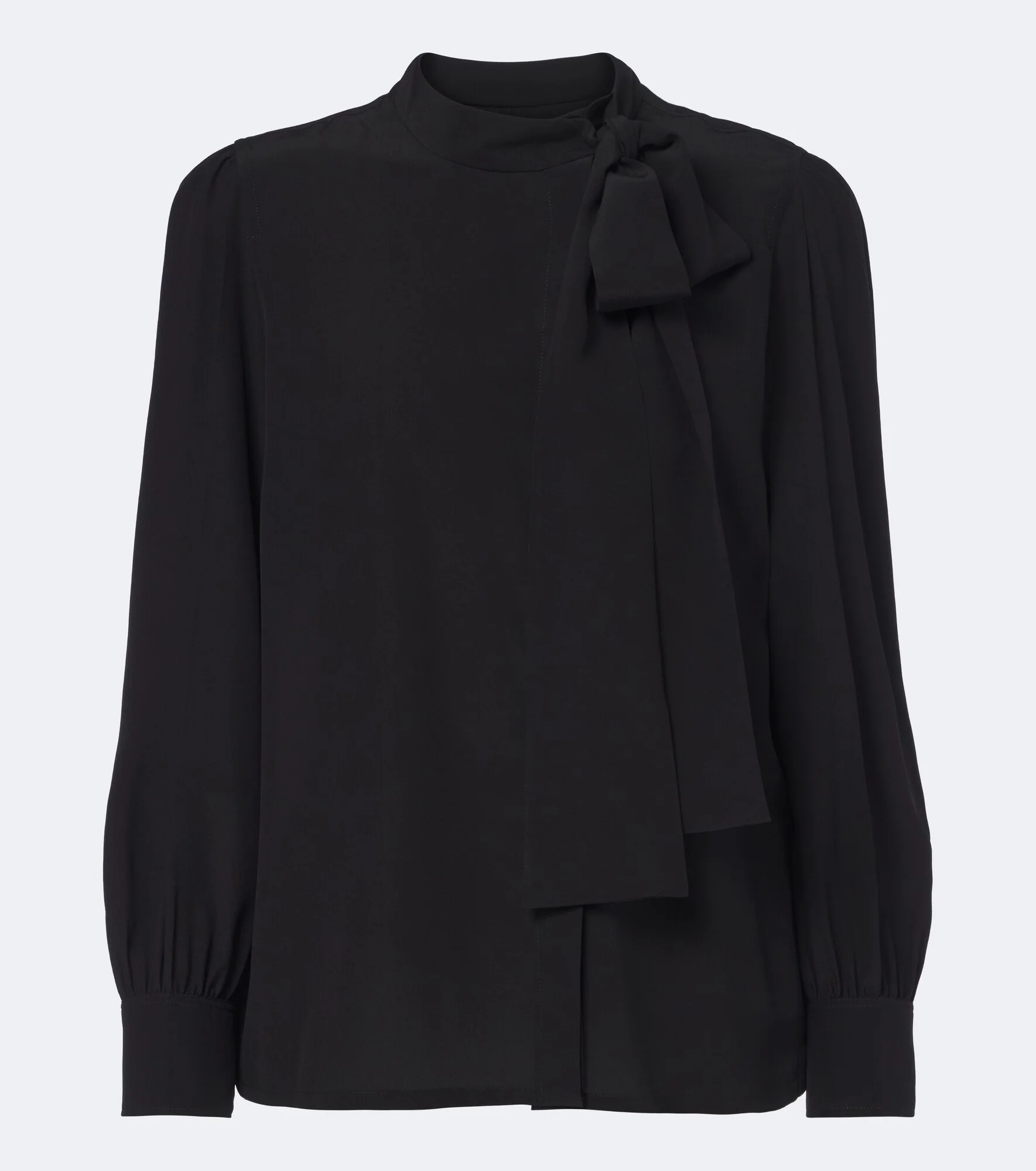 Tie-neck silk crêpe de chine blouse - 1