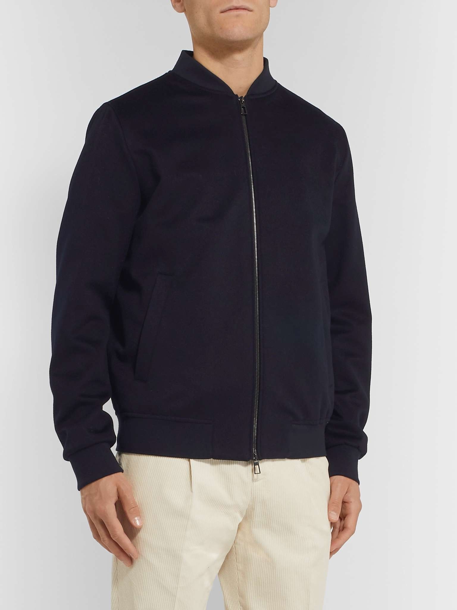 Mélange Storm System Cashmere Bomber Jacket - 4