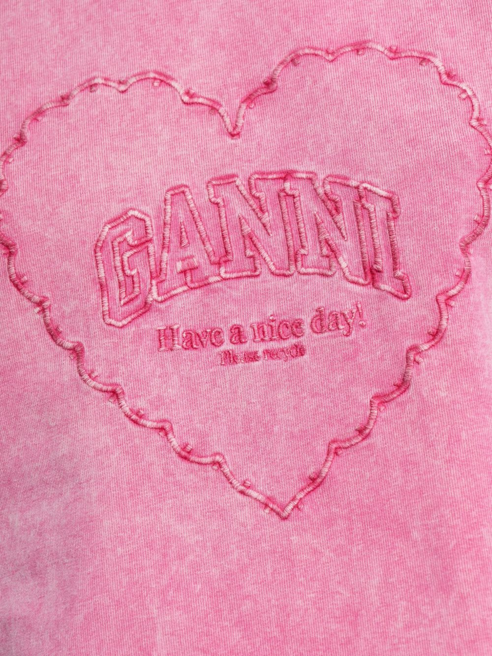 heart-embroidered T-shirt - 5