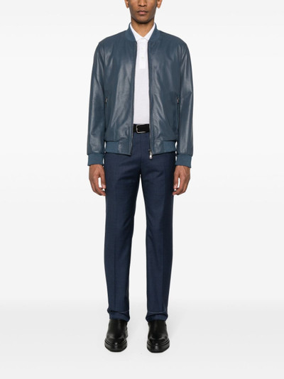 Brioni perforated leather bomber jacket outlook