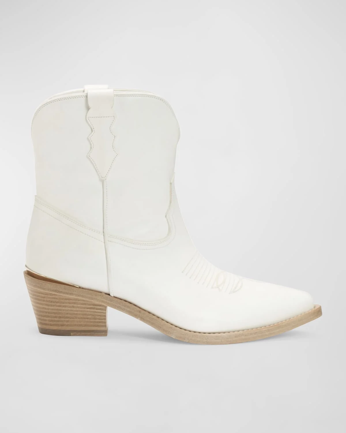 Julia Leather Western Ankle Booties - 1
